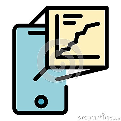 Smartphone graph icon vector flat Stock Photo