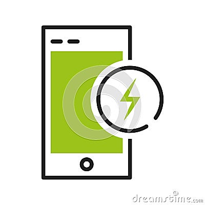 smartphone green energy Vector Illustration