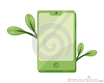 smartphone green energy Vector Illustration