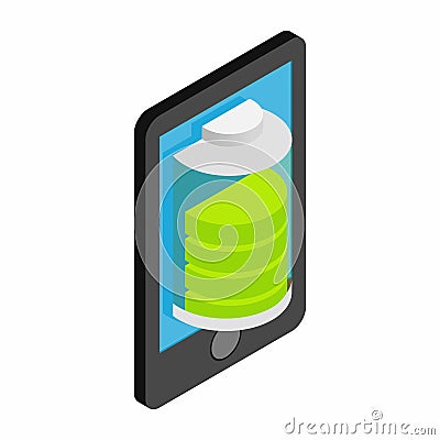 Smartphone with green full battery Stock Photo