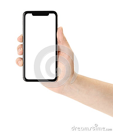 Smartphone in hand Stock Photo