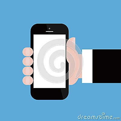 Smartphone in hand Vector Illustration