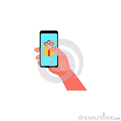 Smartphone in hand. Vector illustration Vector Illustration