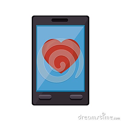 Smartphone heart medicine online Vector Illustration