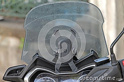 Smartphone Holder Screen Motorcycle Stock Photo