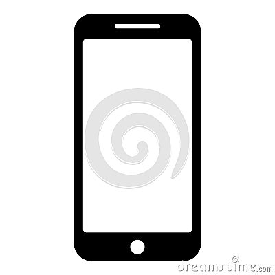 Smartphone icon black color vector illustration flat style image Vector Illustration