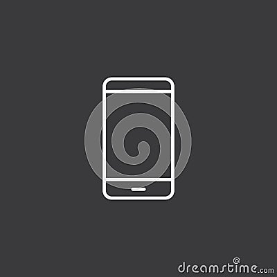 Smartphone icon, screen on dark background Stock Photo