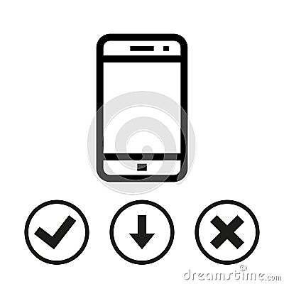 Smartphone icon stock vector illustration flat design Vector Illustration