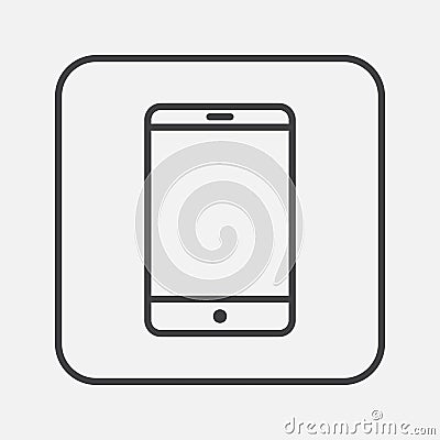 Smartphone icon vector isolated on grey. Vector Illustration