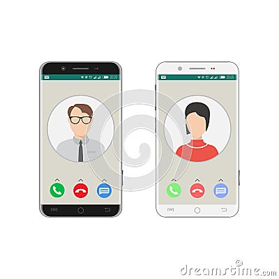 Smartphone incoming call Vector Illustration