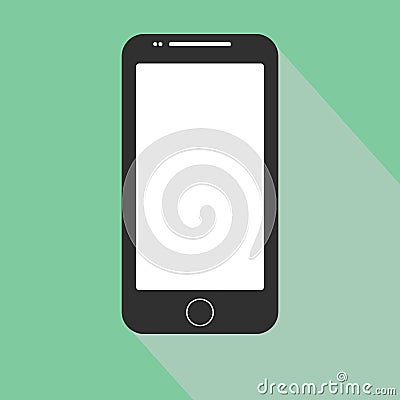 Smartphone iphone icon in the style flat design on the blue background. stock vector illustration eps10 Cartoon Illustration