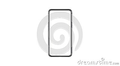 Smartphone isolated mockup with blank white screen for Infographic Global Business Marketing Cartoon Illustration
