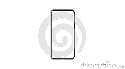 Smartphone isolated mockup with blank white screen for Infographic Global Business Marketing Cartoon Illustration