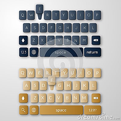Smartphone keyboard template Vector Illustration