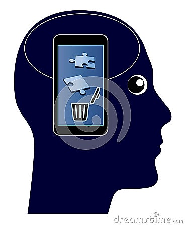 Smartphone kills your Memory Stock Photo