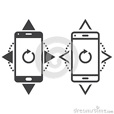 Smartphone line icon, outline and solid vector sign, linear and Vector Illustration