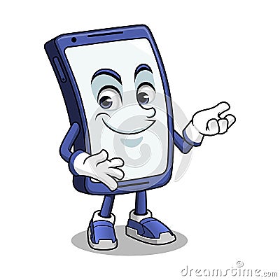 Smartphone Mascot Presenting Vector Illustration