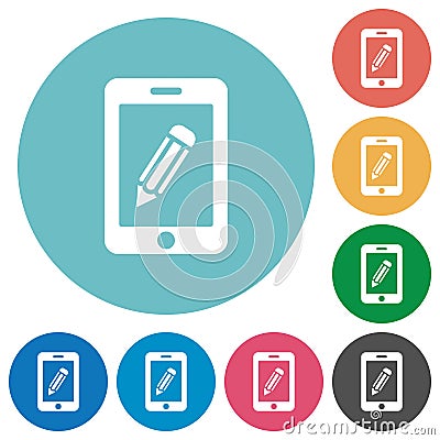 Smartphone memo flat round icons Stock Photo