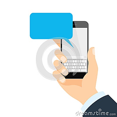 Smartphone with message. Vector Illustration