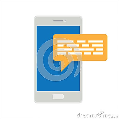 Smartphone, Message Icon Vector Illustration