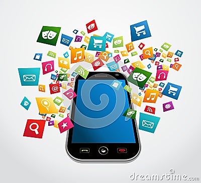 Smartphone mobile applications Vector Illustration