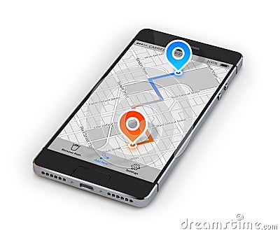 Smartphone Mobile Navigation Vector Illustration