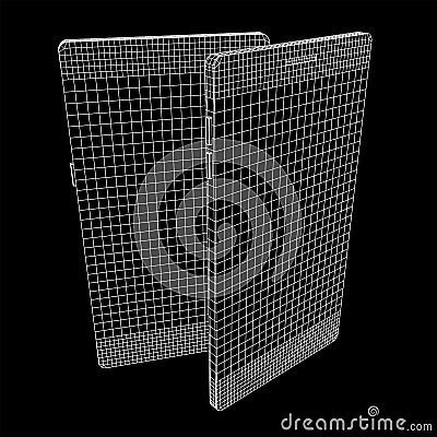 Smartphone mobile touch screen display wireframe Vector Illustration