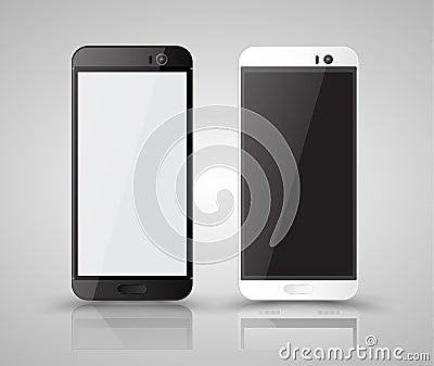 Smartphone mockup black and white. Vector Illustration