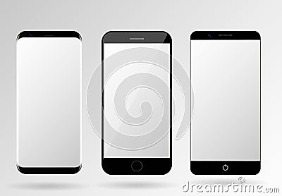 Smartphone mockup blank mobile phone template Vector Illustration