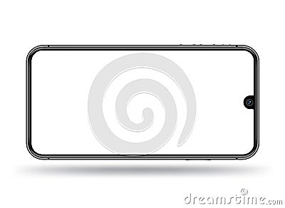 Smartphone mockup horizontal easy place demo on scree Vector Illustration