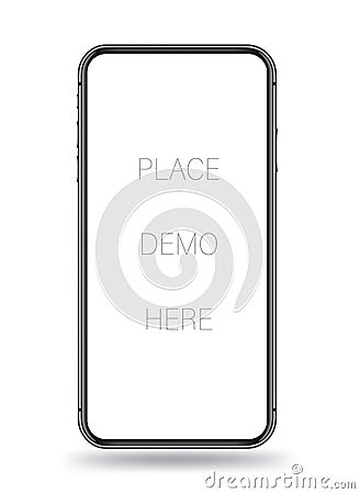 Smartphone mockup horizontal easy place demo on scree Vector Illustration