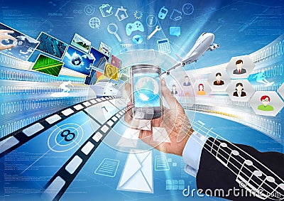 Smartphone for Multimedia Sharing Stock Photo