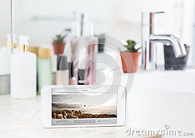 Smartphone and music playlist concept Stock Photo