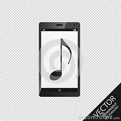 Smartphone Music - Vector Illustration - Isolated On Transparent Background Stock Photo