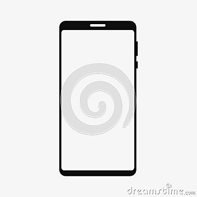 Smartphone without notch mockup with white blank screen. Flat vector illustration isolated on white Vector Illustration