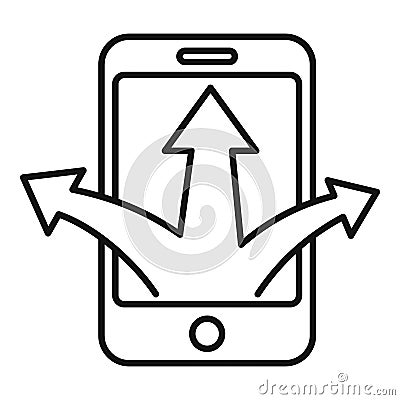 Smartphone opportunity icon, outline style Vector Illustration