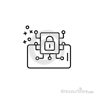 Smartphone padlock scree security icon. Element of cyber security icon Stock Photo