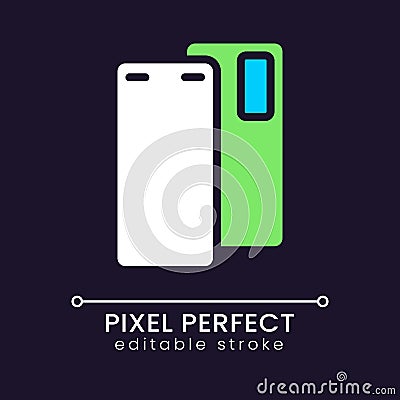 Smartphone pixel perfect RGB color icon for dark theme Vector Illustration