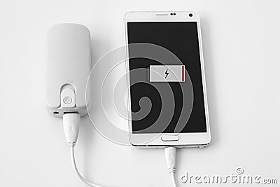 Smartphone power bank Stock Photo