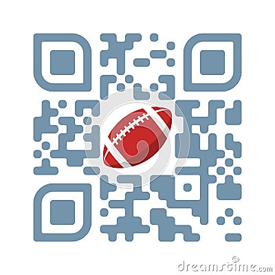 Smartphone readable QR code Play football with ball icon Vector Illustration