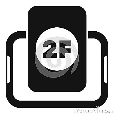 Smartphone recording 2 factor authentication code on screen Vector Illustration