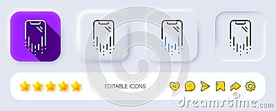 Smartphone recovery line icon. Phone backup sign. Mobile device. Neumorphic buttons. Vector Vector Illustration