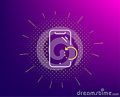 Smartphone recovery line icon. Phone backup sign. Mobile device. Vector Vector Illustration