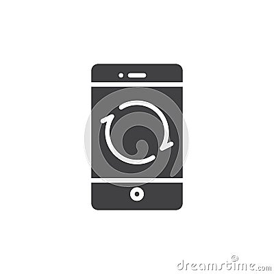 Smartphone reload button icon vector Vector Illustration