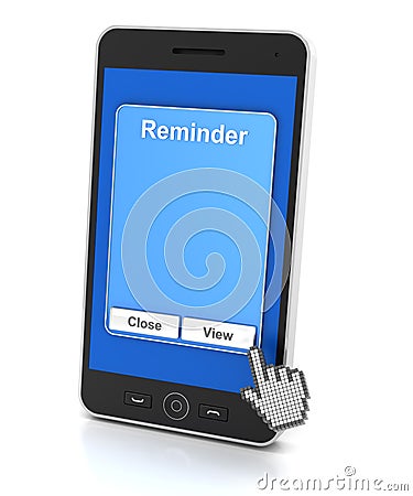 Smartphone reminder Stock Photo