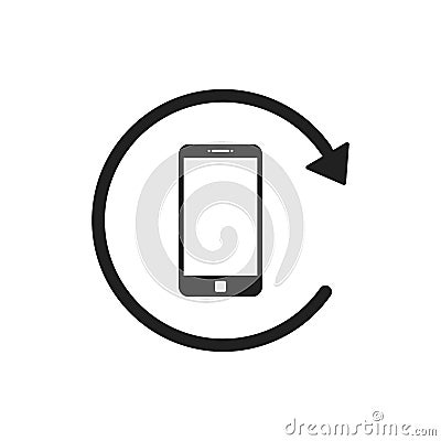 Smartphone rotation sign. Rotating phone symbol. Rotate device isolated screen Stock Photo