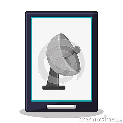 Smartphone satellite data security Vector Illustration