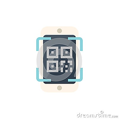 Smartphone scanning qr code for mobile payment and authentication Stock Photo