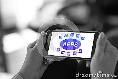 Apps concept on a smartphone Stock Photo