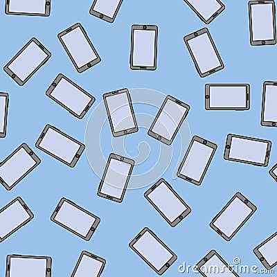 Smartphone seamless pattern Vector Illustration